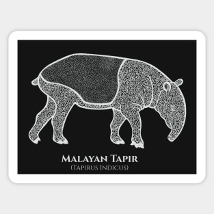 Malayan Tapir with Common and Latin Names - cool animal design Sticker